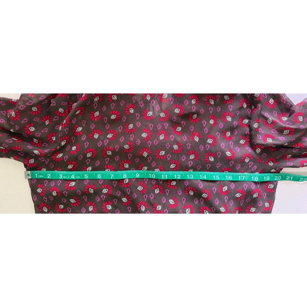 Candie's Women's Boho Paisley Ruffle Peasant Sheer Blouse Festival Hippie Top XL - Picture 6 of 7